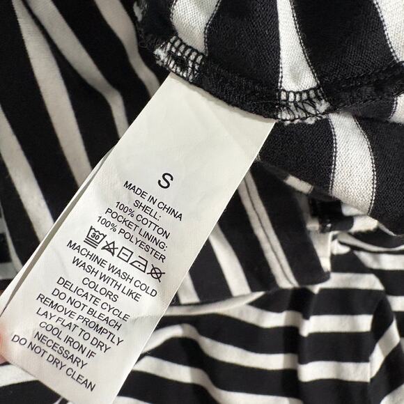 Kate Spade SZ S 100% Cotton Striped Black White Dress - Picture 11 of 12
